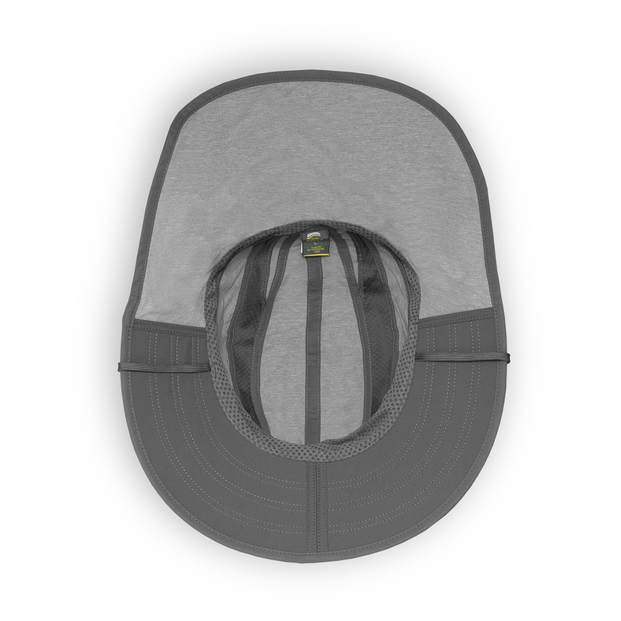 A top-down studio shot of the inside of the Ultra Adventure Hat